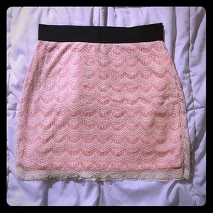 laser cut lace mini skirt